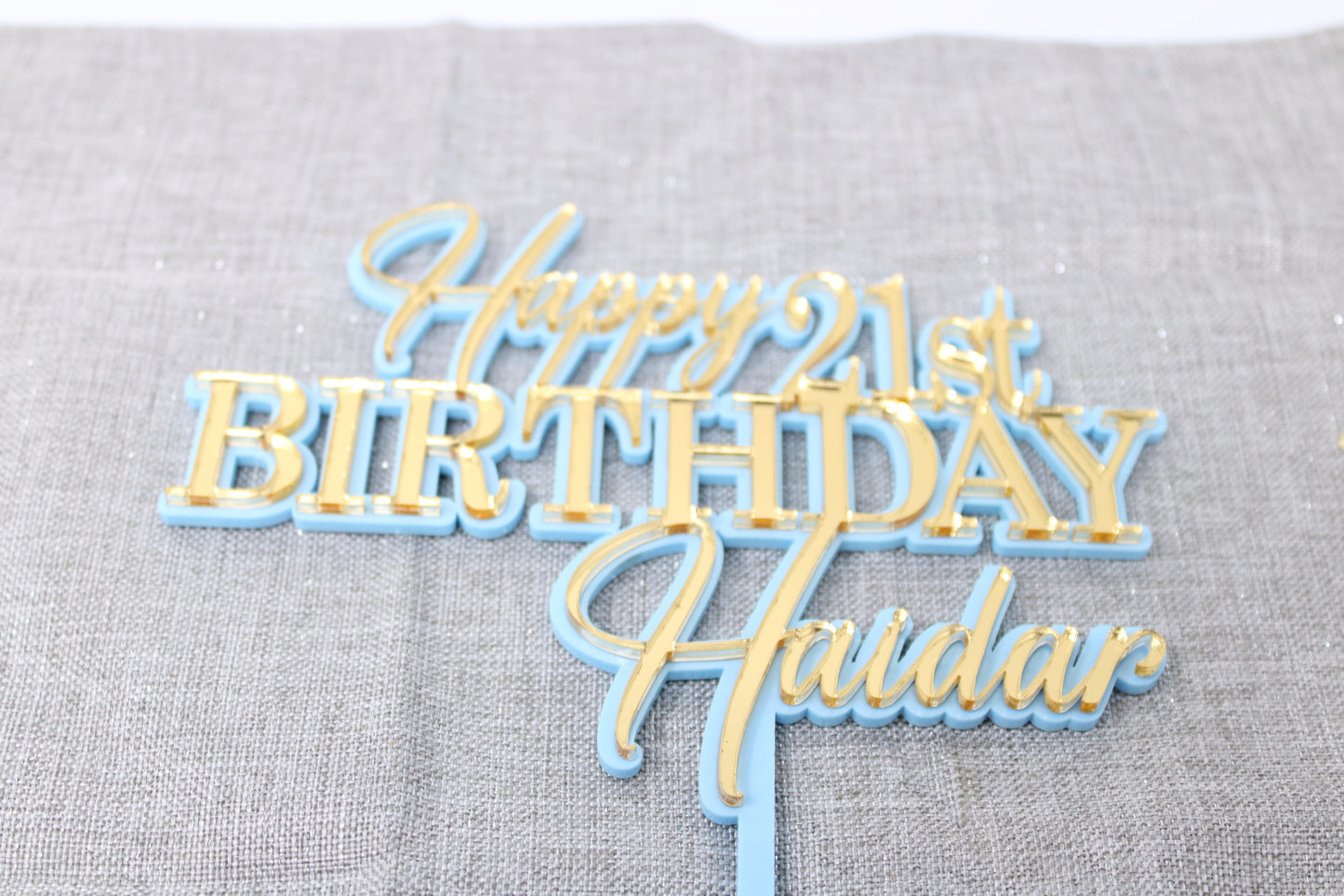 Double acrylic cake topper