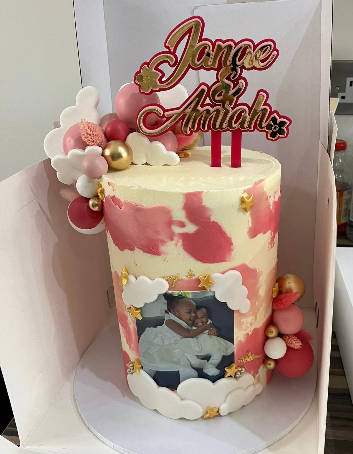 Triple acrylic cake charms