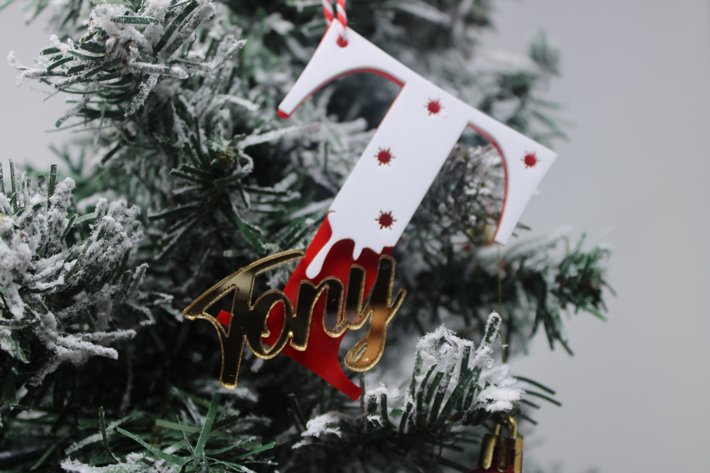Acrylic Initials Christmas ornaments