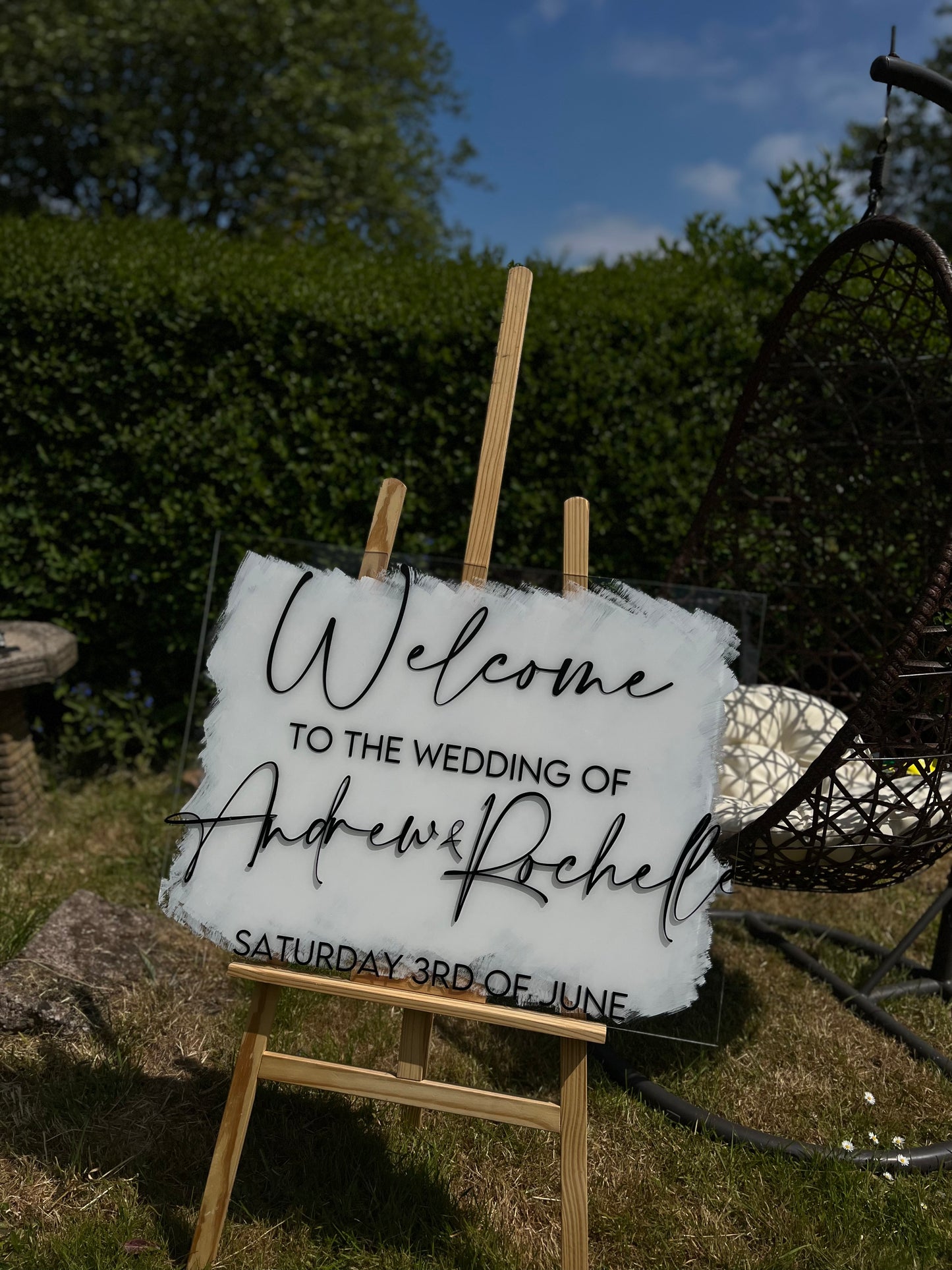 Arched Acrylic welcome sign- wedding sign