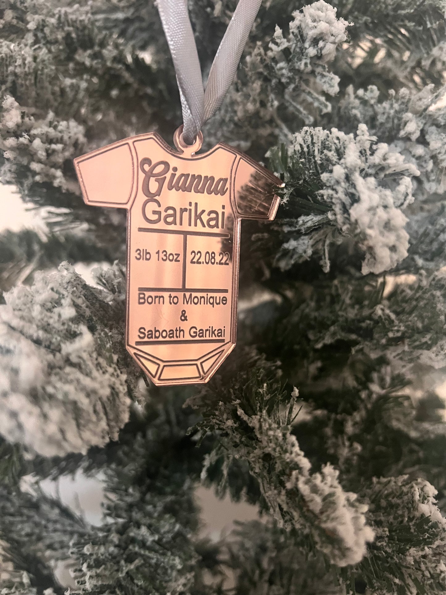 Baby grow Christmas ornament