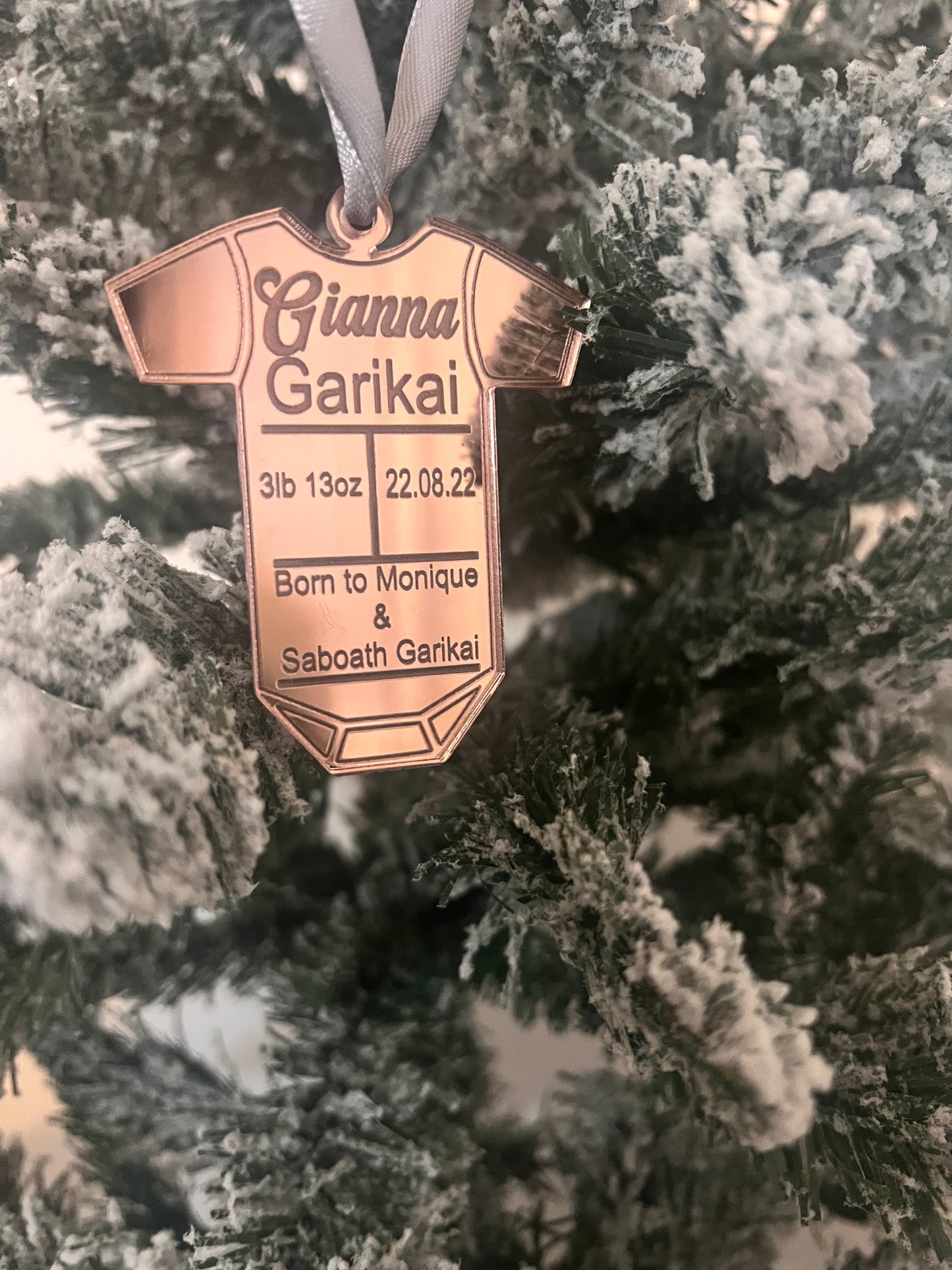 Baby grow Christmas ornament
