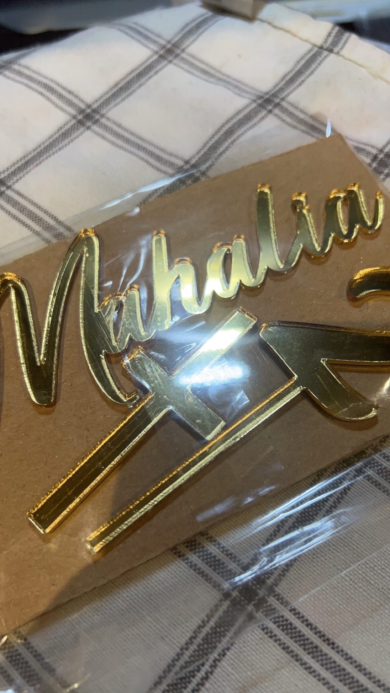 Acrylic Name & Age Script Cake Charm
