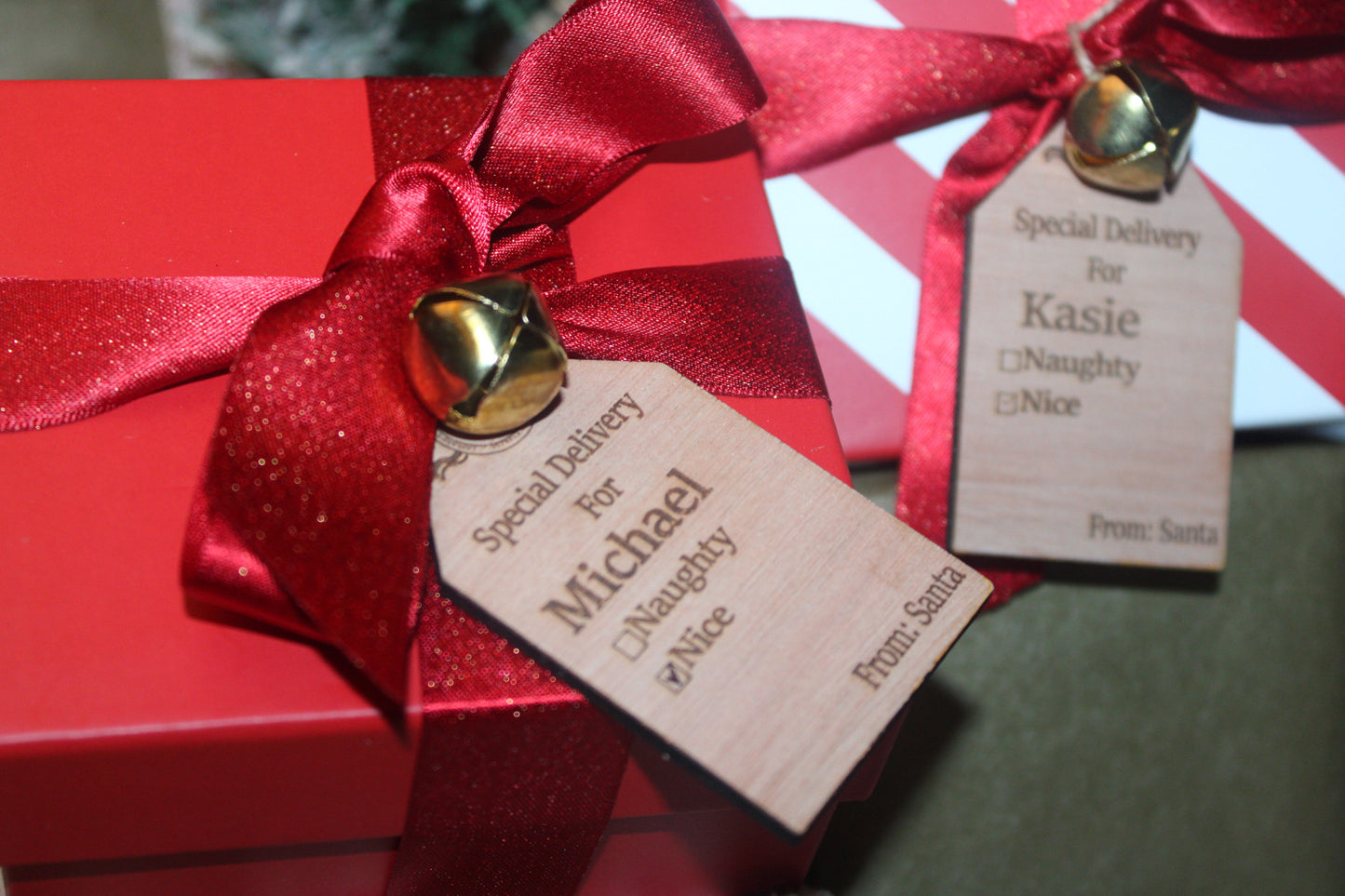 5 Custom wooden Christmas gift tags