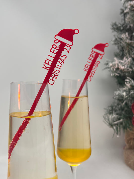 10 Christmas Acrylic Drink stirrers
