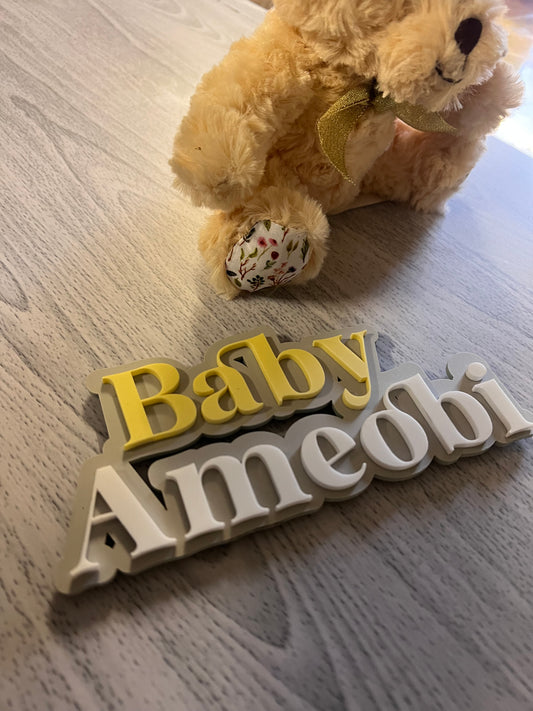 Layered Baby Name sign- Wall Sign