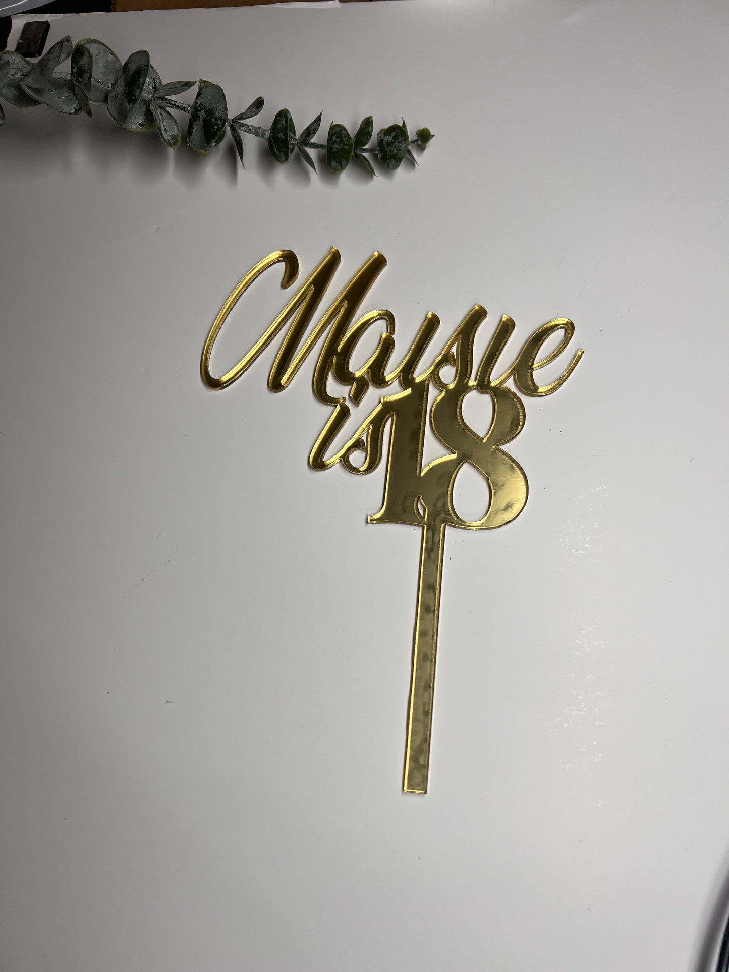 Acrylic Name @ Age Cake topper