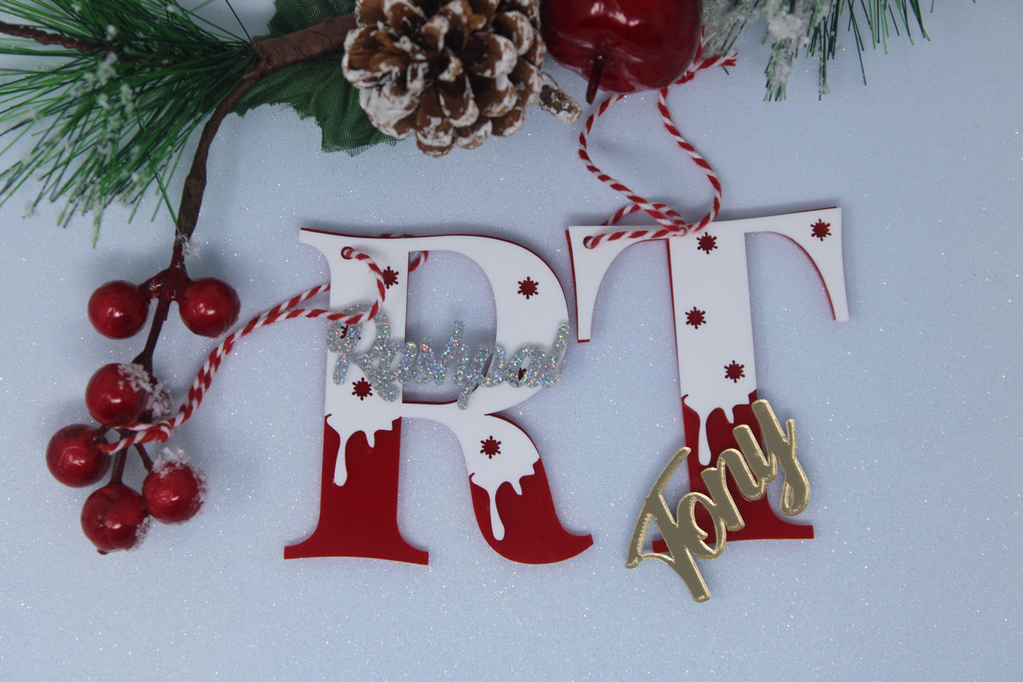 Acrylic Initials Christmas ornaments