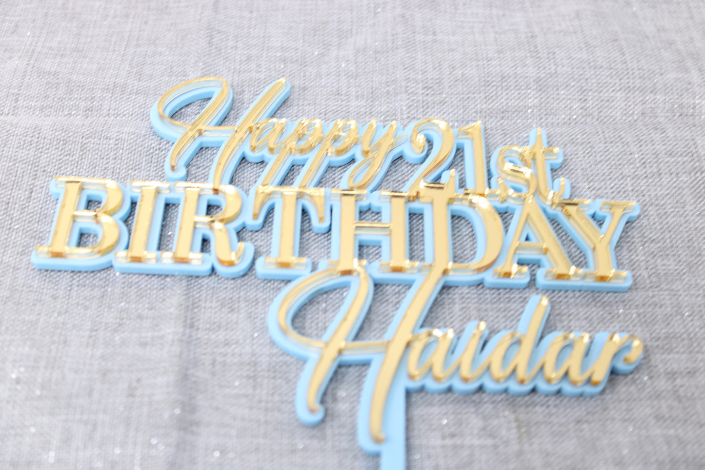 Double acrylic cake topper