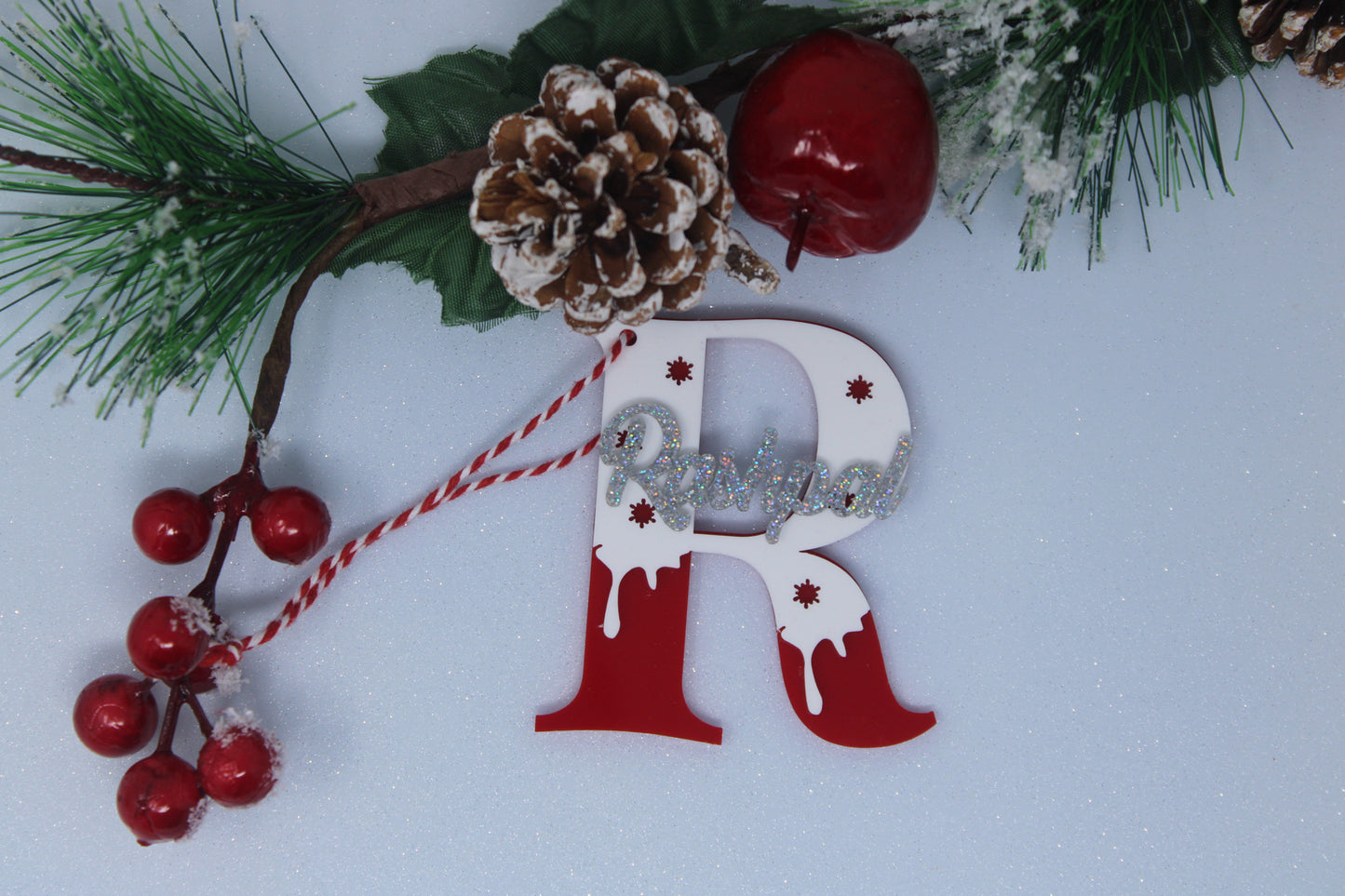Acrylic Initials Christmas ornaments