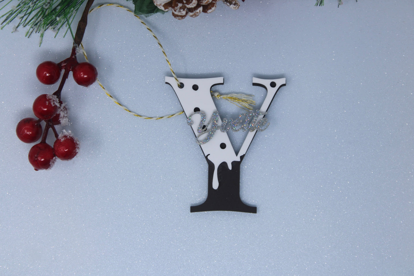 Gingerbread Initials Christmas ornaments
