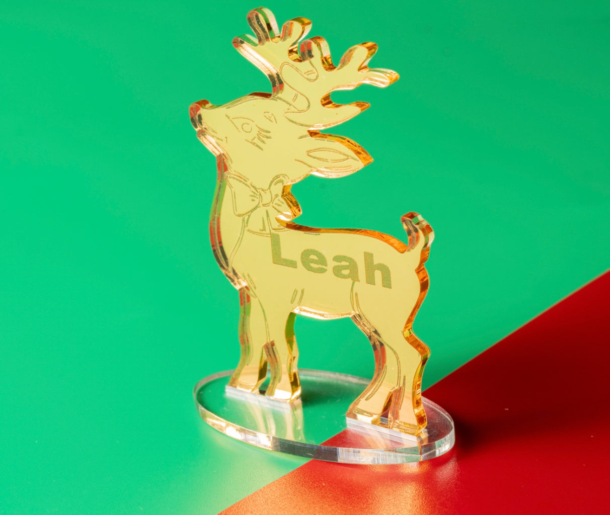 Mini Mirror Reindeer place names- Christmas table place names-