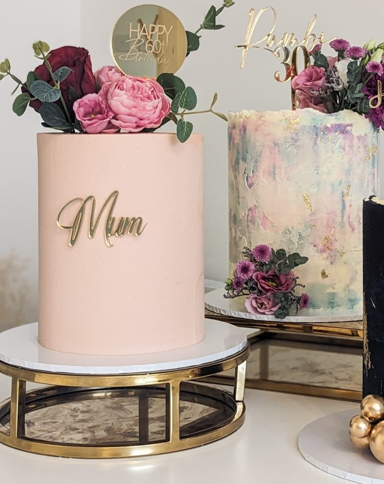 Acrylic Name & Age Script Cake Charm