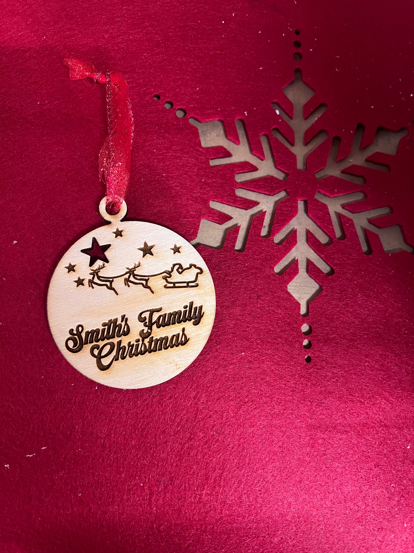 Personalised Wooden Christmas Baubel