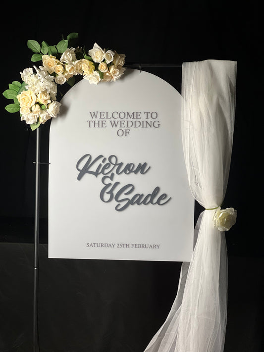 Arched Acrylic welcome sign- wedding sign