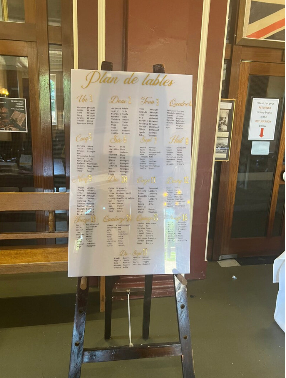 Wedding seating chart