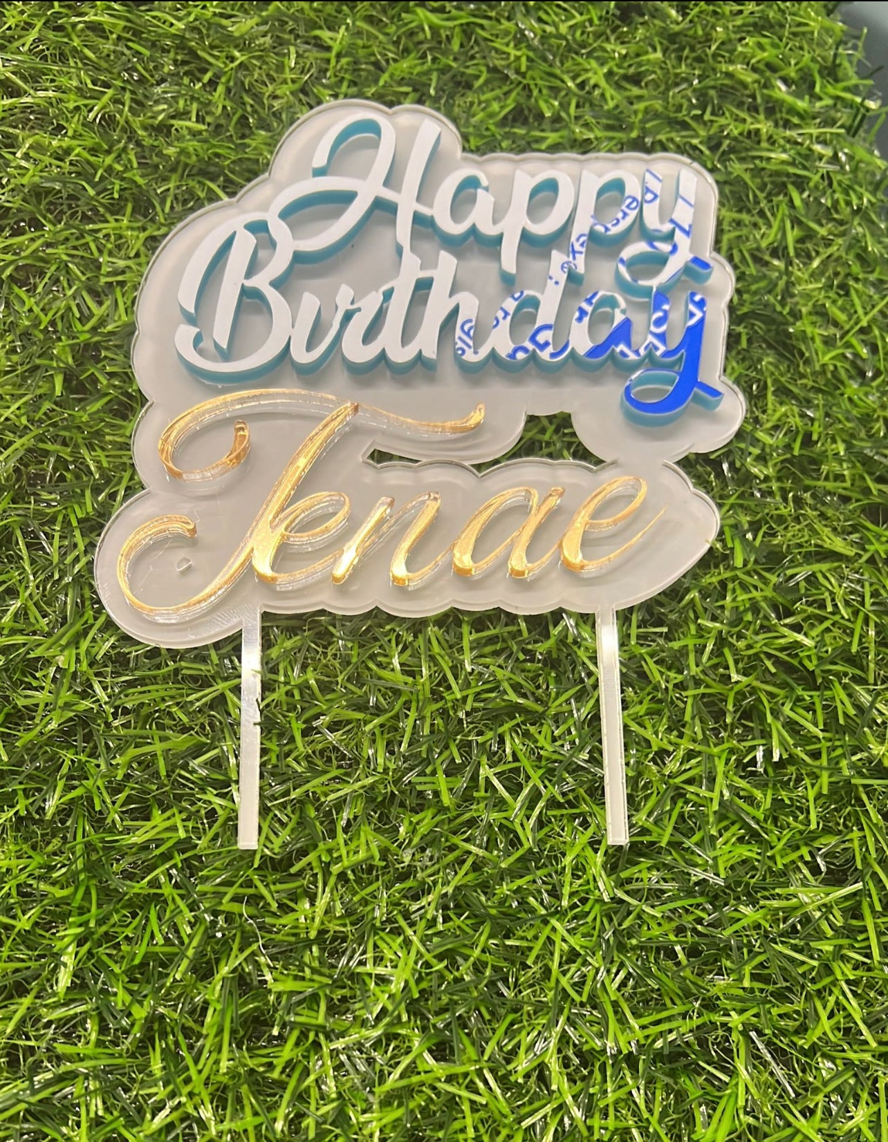 Double acrylic cake charms