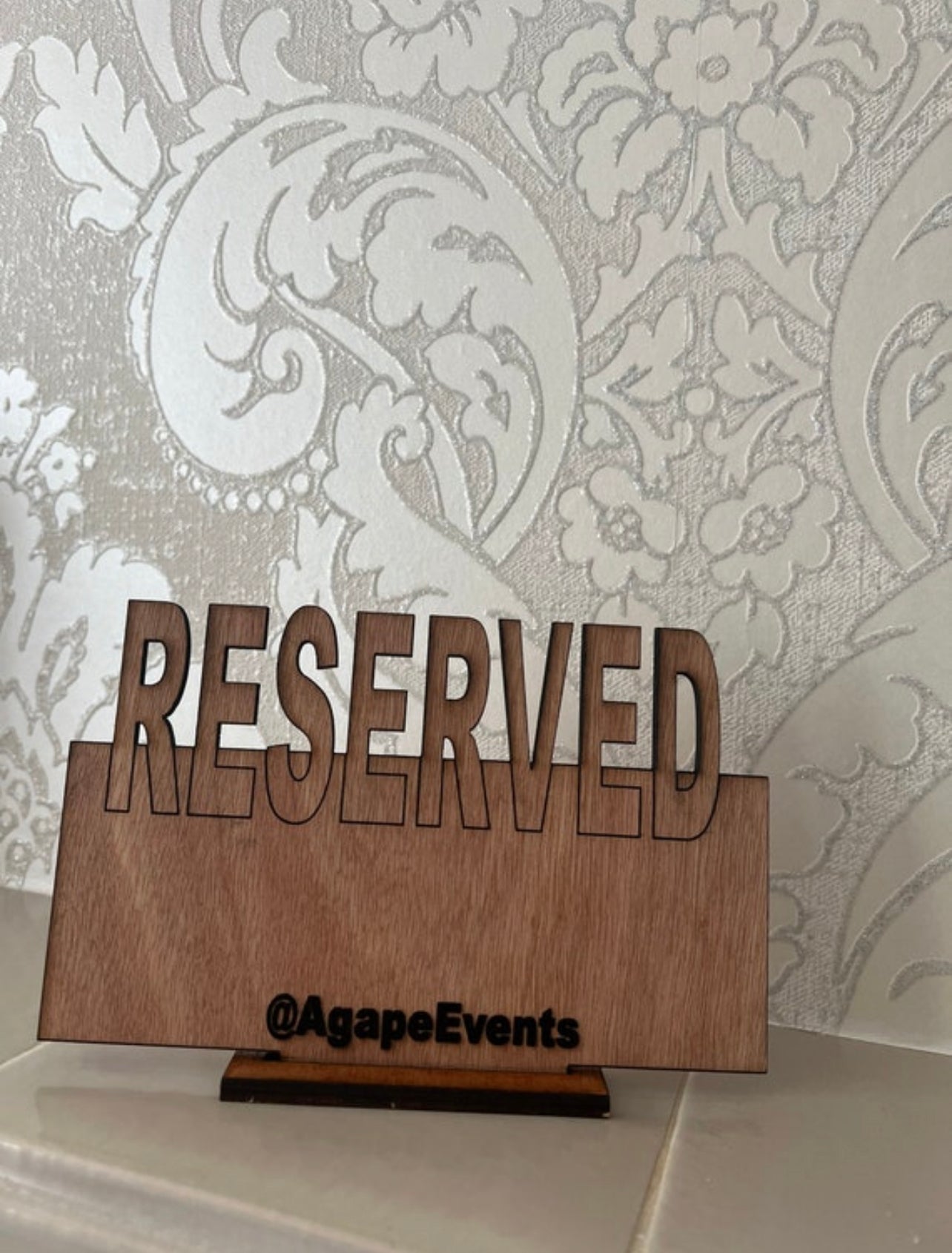 Wooden reserved Events sign