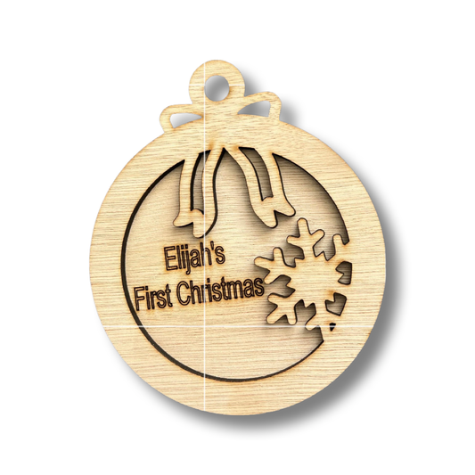 Personalised Wooden Christmas Baubel