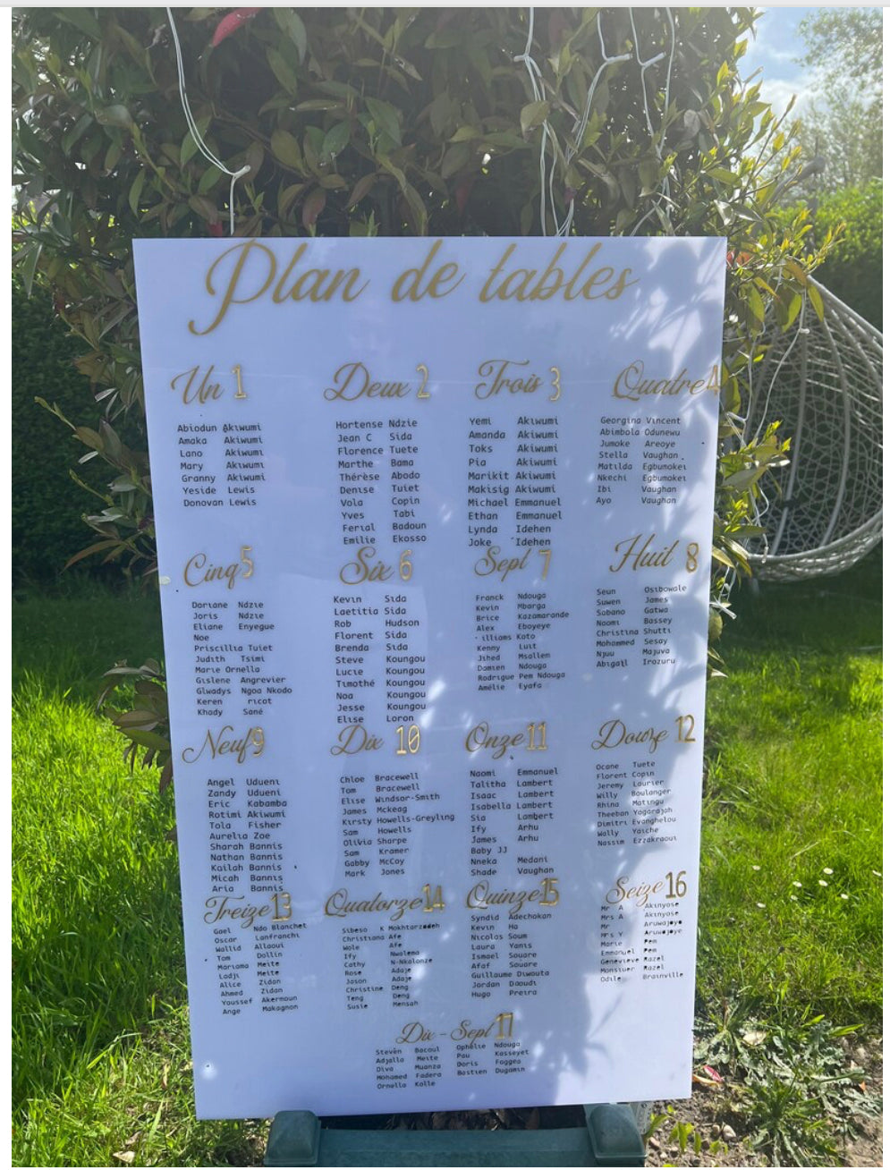 Wedding seating chart