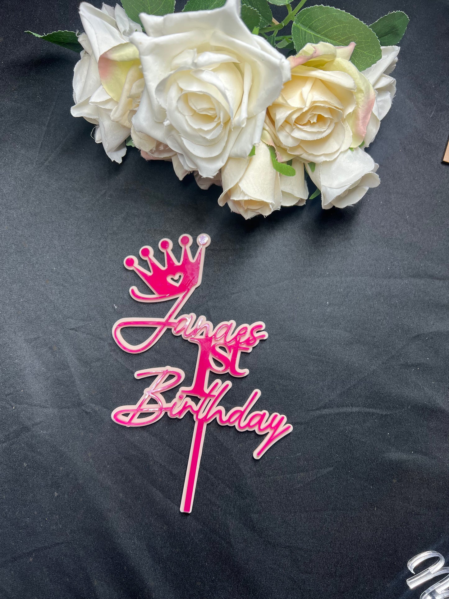 Double acrylic cake topper